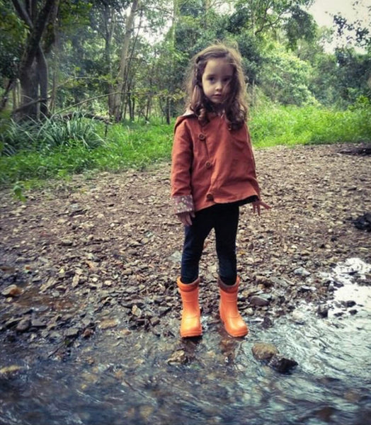 Kids Otter Gumboot - Orange (sizes 26 - 34 only)