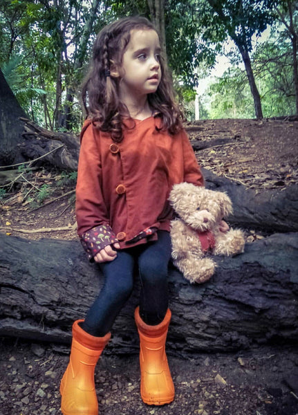 Kids Otter Gumboot - Orange (sizes 26 - 34 only)