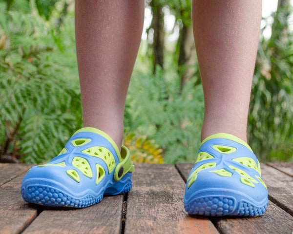 Kids Lightweight Clogs - Blue/Lime (sizes 31  & 34 only)